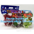 Resealable Vent Hole Plastic Bag For Fruit With Slider, OEM Printed Logo food grade Slider Storage Bags, Custom grape/fruit bag